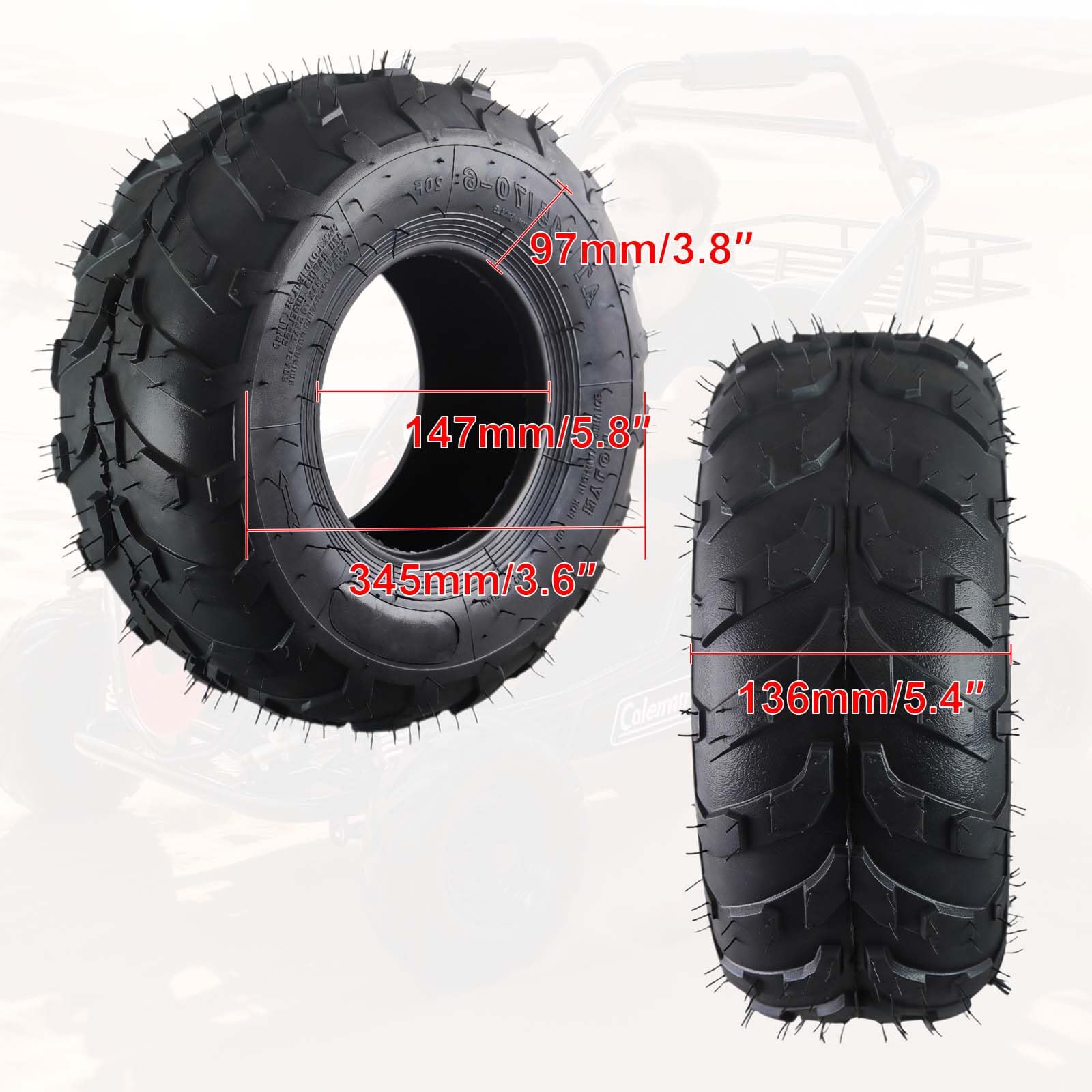Amazon.com: 145/70-6 145-70-6 Minibike Tires Tubeless Fit For